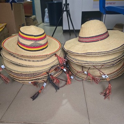 Bolga Hat with Strap - shipped from Ghana