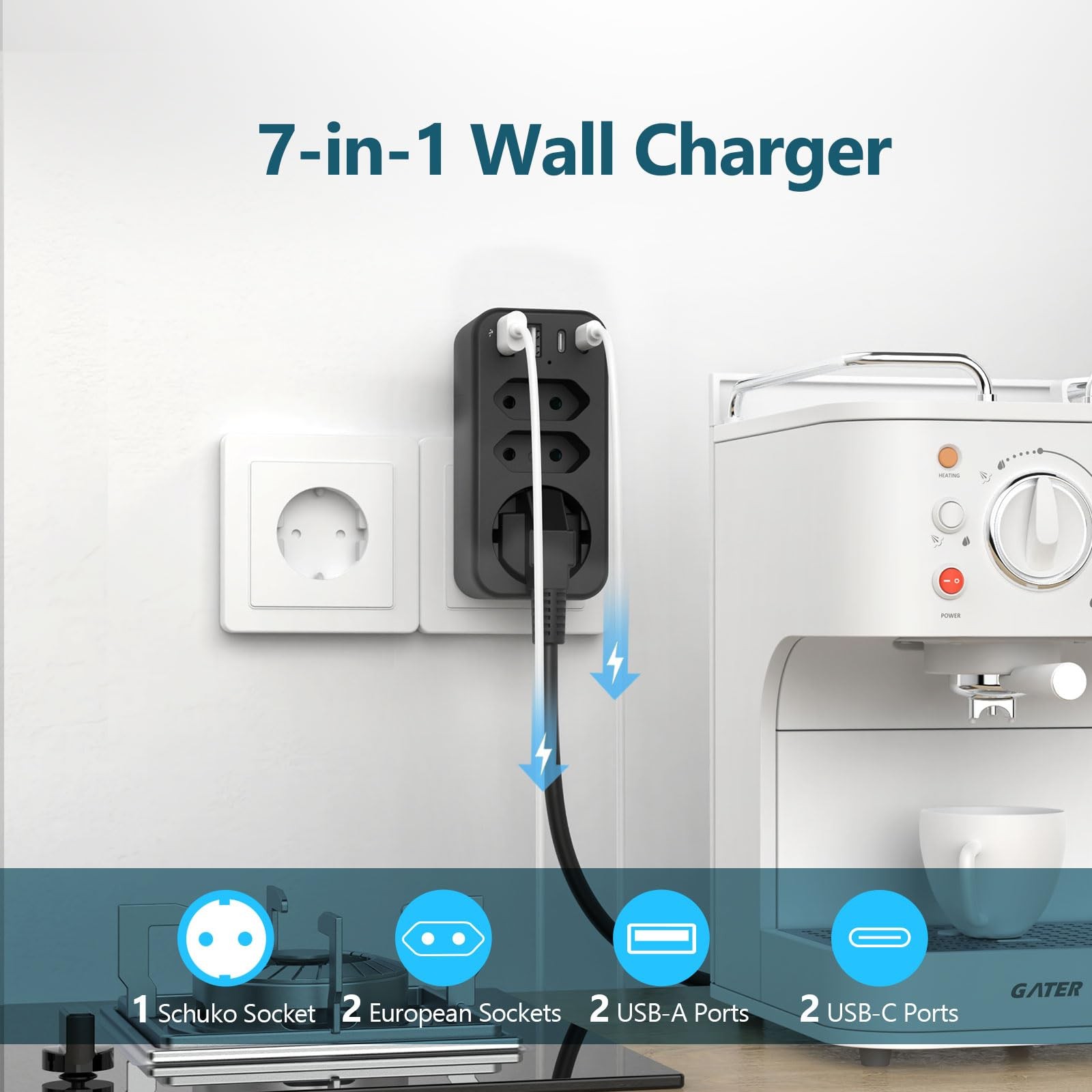 Prise multiple USB murale pour libérer vos prises de courant murales - 2