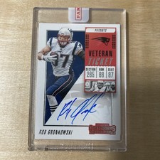 Rob Gronkowski Auto Veteran Ticket Panini NBA Patriots Contenders 2018 Psa 10