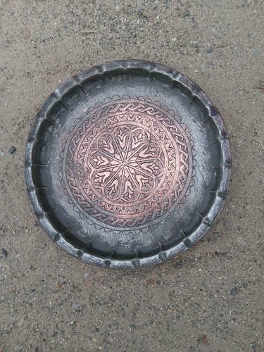 Antique Mid East Persian? Dish Copper Nickel Very Old