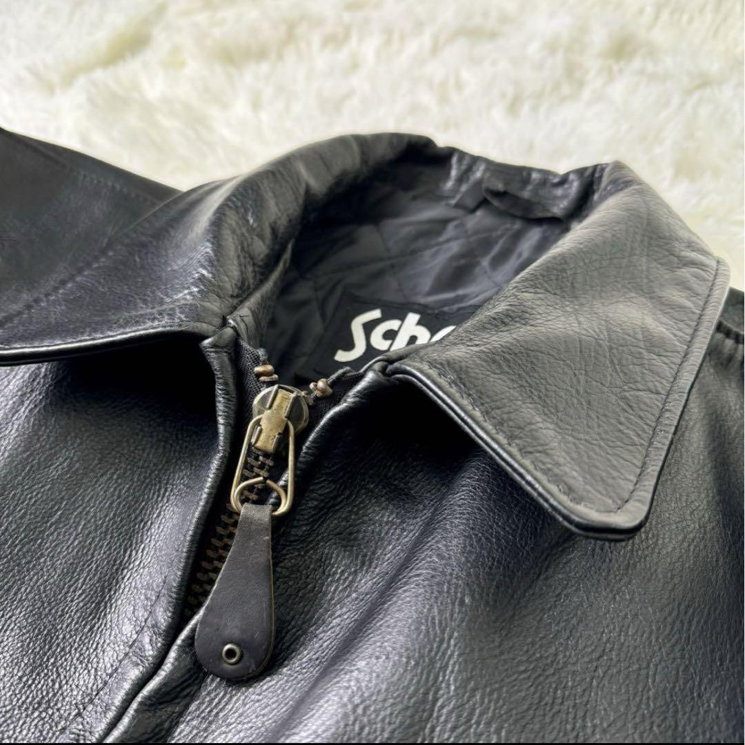 Schott 637 Leather Jacket Size 38 M Black D Pocket Rare Vintage 
