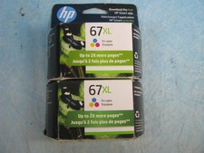 2 GENUINE HP 67XL INK CARTRIDGES - TRI-COLOR 3YM58AN - NEW - FREE SHIPPING