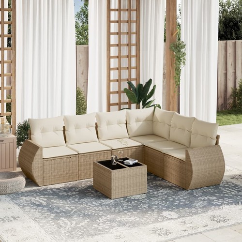 Vidaxl Gartenmöbel Sofa Garnitur Gartengarnitur Garten Sitzgruppe 6-tlg. Beige v - Bild 9 von 84