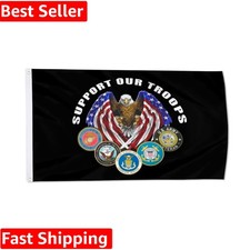 Military Armed Forces Eagle Flag 3x5 Ft - UV Fade Resistant Double Printed an...