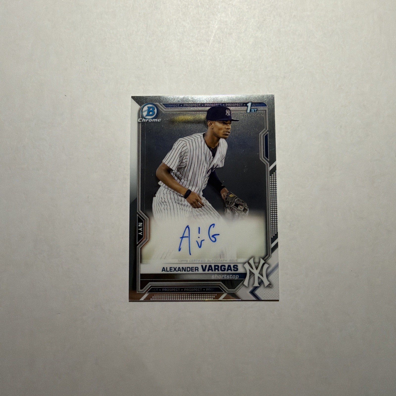 2021 Bowman Chrome Alexander Vargas Auto 1st Bowman #CPA-AV Yankees