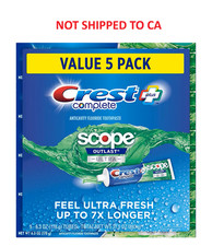 Crest Complete Plus Scope Outlast Ultra Toothpaste Long Lasting Mint 5 Pk 6.3oz