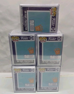 Funko Pop UV Hard Stack Clear Protectors Lot 5pc Premium Display Case Scratch Re