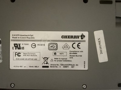 Cherry Keyboard Vtg ML4100 D-91275 Compact Mechanical PS2 Serial