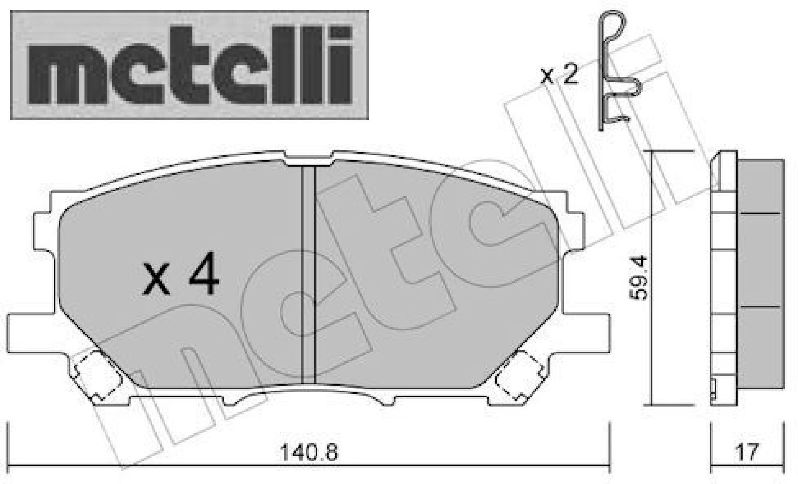 metelli 22-0618-0 Bremsbelagsatz für Scheibenbremse Bremsbelagsatz für Lexus