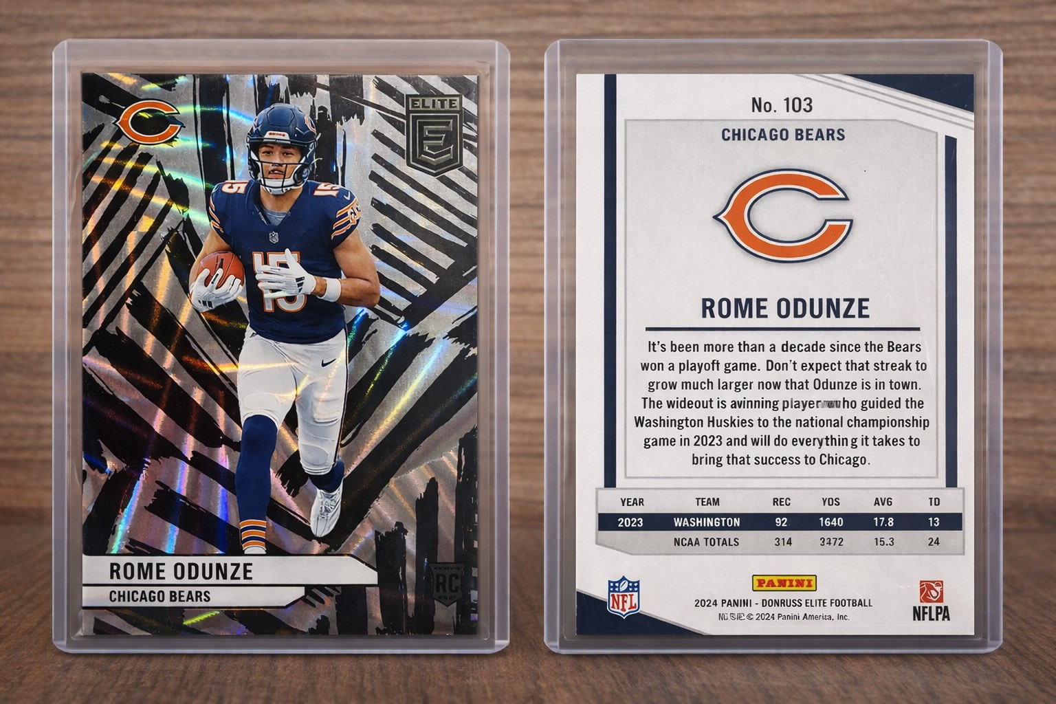 Rome Odunze Donruss Elite 2024 Razzle Dazzle Rookie Card