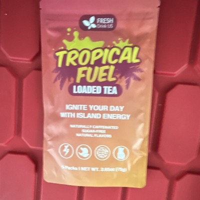 Fresh Drink US Tropical Fuel Loaded Tea Powder Sugar-Free Vegan 5 Packs Pineapp 
