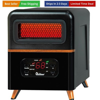 New Upgraded Dual Heating Hybrid Portable Infrared Space Heater, 1500W with R...