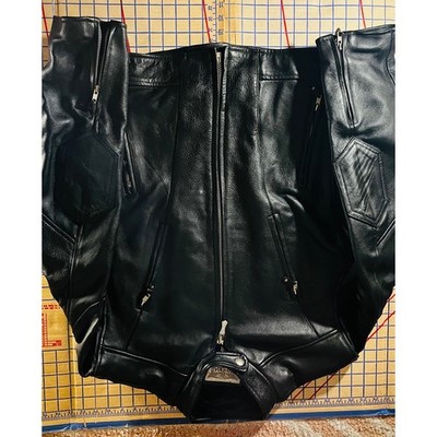 Wilsons Leather Open Road Mens XL Black Leather Motorcycle Biker Jacket RN 69426