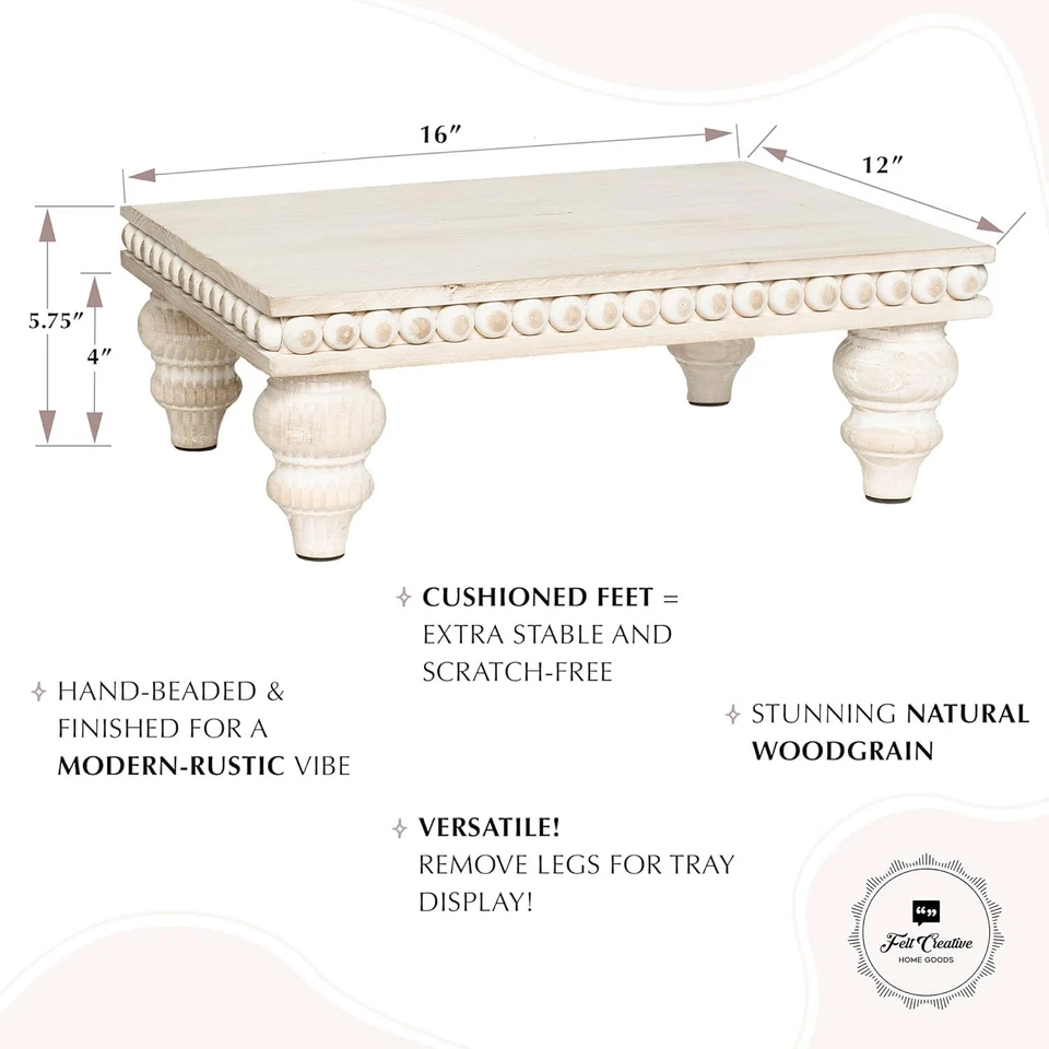 Versátil Soporte Bandeja en Niveles en Blanco Rústico - Grande 12x16 para Decoración del Hogar Foto 4 de 4