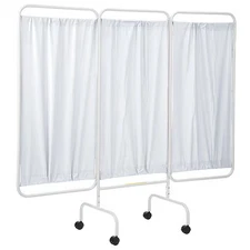 R&B Wire Products Pss-3C Three Panel Mobile Privacy Screen With White Vinyl