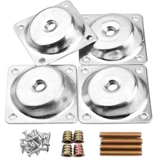 14 Degree Angled Leg Mounting Plates Furniture Table Leg Attachment Plates Br...