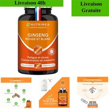 GINSENG Rouge et Blanc BIO 2200 mg - 60 Gélules Vegan - Nutrimea