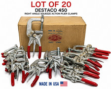 Lot of 20 DESTACO 450 Right Angle Squeeze Action Plier Clamps NOS USA Made
