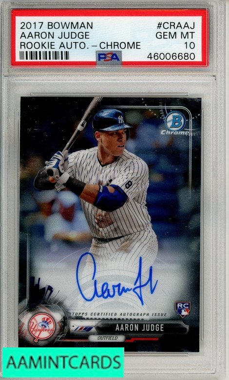 2017 BOWMAN ROOKIE AUTOGRAPHS AARON JUDGE #CRAAJ CHROME PSA 10 RC