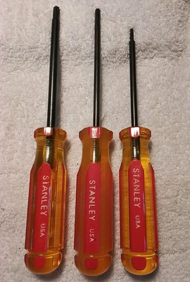 3pc STANLEY TORX SCREWDRIVER HANDLE SET USA  
