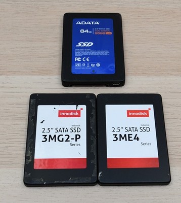 64GB SATA SSD ADATA S596 Turbo & Innodisk Industrial 2.5''  - Lot of 3 - 192GB