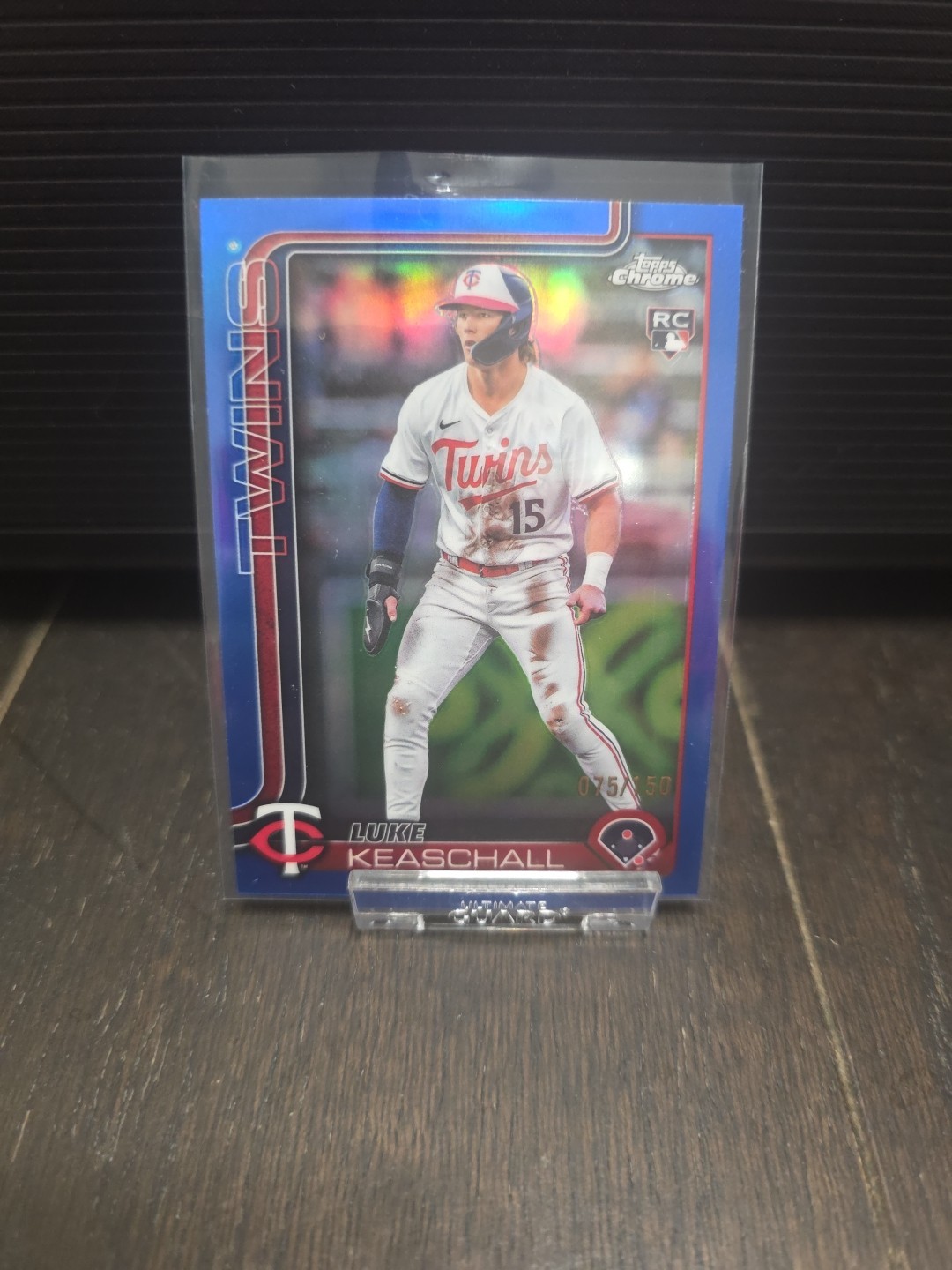 2025 Topps Chrome Update Luke Keaschall /150 True Blue Refractor Twins #USC106