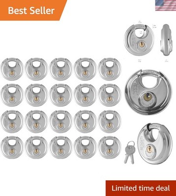 20-Pack Stainless Steel 304 Disc Padlocks Keyed Alike for Ultimate Security