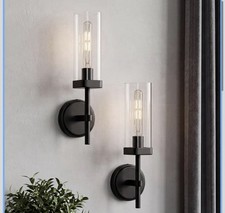 Wall Sconces Set of 2 Hardwired Bathroom Light Fixtures E26