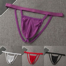Men Mesh Transparent Low Rise Underwear Breathable Briefs with U Convex Pouch