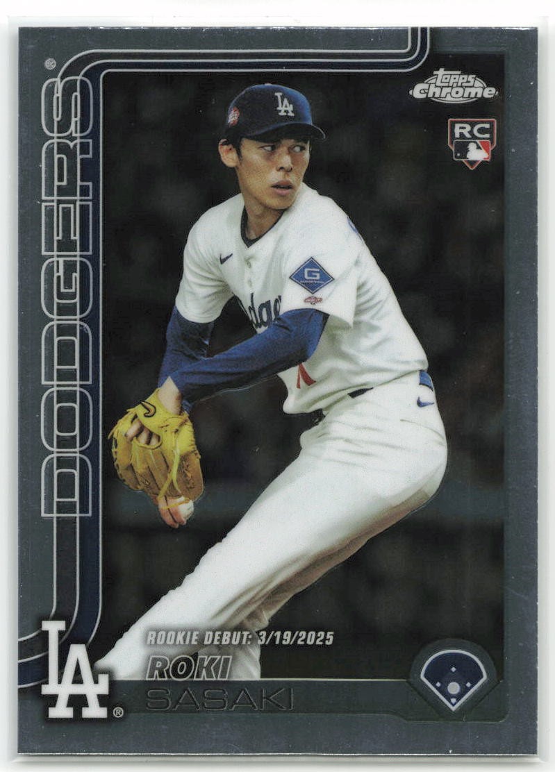 2025 Topps Chrome Update Series Roki Sasaki #USC73 Los Angeles Dodgers RC