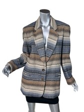 HUGO BUSCATI MILANO Blazer Jacket Vintage Lined Shoulder Pads Size 10 Medium