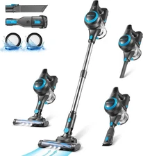 Cordless Vacuum Cleaner, Electric Rechargeable Stick Vac Cleaner with 40 Minutes