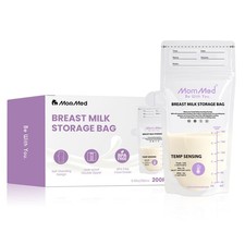 Breast Milk Storage Bags with Color-Changing Temperature Indicator - 6oz Self...