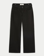Hollister Andi Low Rise Baggy Jeans Black Adjustable Waist Women  s Size 6