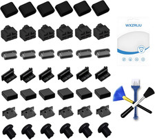 42X USB Dust Cover Port Plugs,7 Types USB Cap Port Stopper for USB Type-C, USB a
