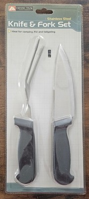 New Ozark Trail Stainless Steel  10'' Knife & Fork Set Camping R.V. Tailgating
