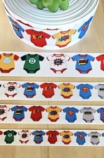 5/8, 7/8, 1  1.5" 1 YD Superhero Baby Ribbon Marvel Baby Shower Ribbon