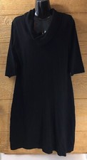 Allison Brittney Women’s Dress Medium Black Knee Length Cowl Neck Knit