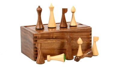Combo of Minimalist Hermann Ohme Pieces in Sheesham & Boxwood with Storage Box