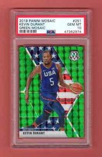 KEVIN DURANT 2019-20 PANINI MOSAIC USA GREEN MOSAIC PRIZM # 251 PSA 10 GEM MINT