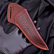 HANDMADE GENUINE COW LEATHER SHEATH FOR FIXED BLADE KNIFE HOLSTER SR 40