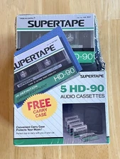 Lot of 5 Realistic Supertape HD-90 With Case. New