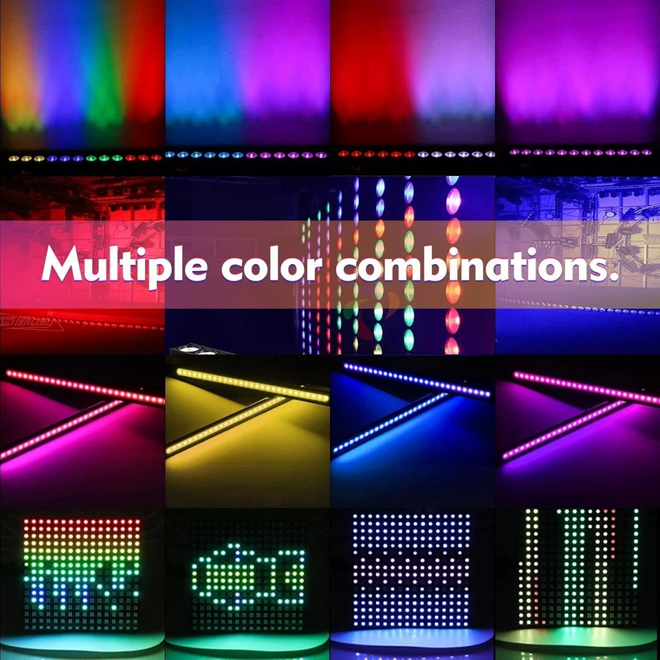 120W 24LED Wall Washer Party Light DMX RGB 3 IN 1 Beam Wash Lights Bar w/Remote - Image 2 of 4
