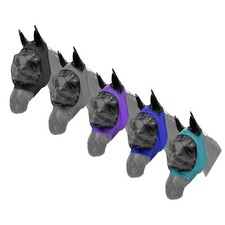 FLY MASK Showman Horse Size Mesh Face Lycra Zipper Mask with ears