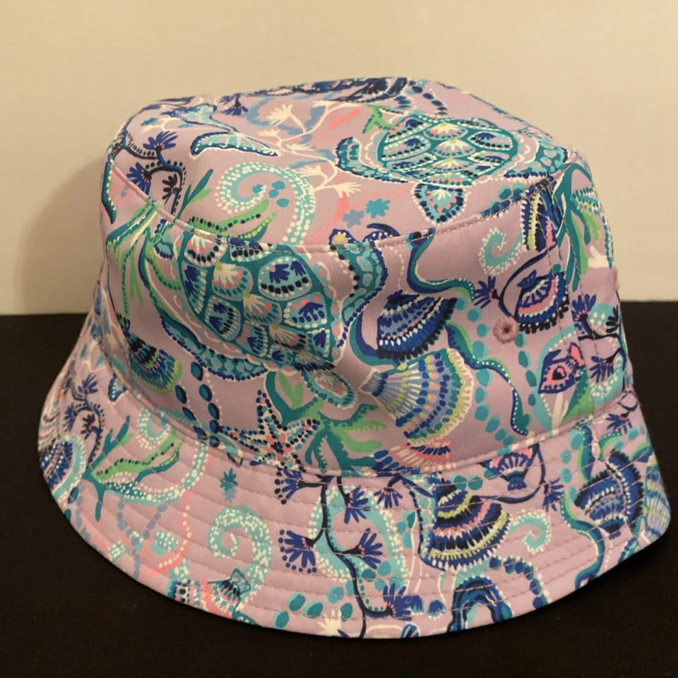 Sombrero cubo de diseñador de poliéster púrpura para mujer Lilly Pulitzer talla única Foto 3 de 4