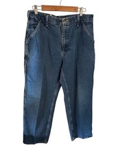 Vintage Carhartt Carpenter Jeans Mens Blue 34W 30L Loose Straight Fit Denim B13