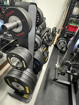 Ziva Competition Weight Plates 540 Lbs Set With Ziva Weight Storage Stand