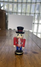 Vintage Wooden Nutcracker Soldier Place Card Holder Christmas Holiday 4” Tall