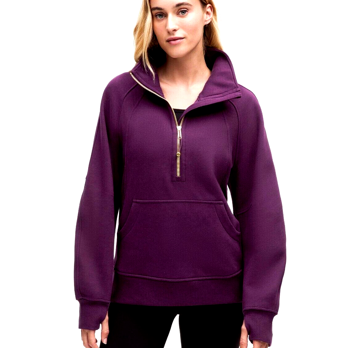 LULULEMON SCUBA OVERSIZED FUNNEL NECK HALF ZIP LONG~MAGENTA