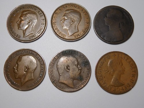 6 BRITISH UK GREAT BRITAIN ONE PENNY COIN LOT 1890 1909 1926 1947 1948 1961 - Picture 10 of 13